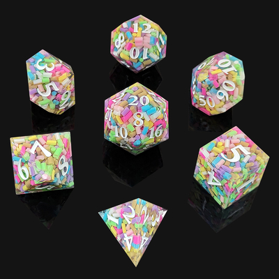 Rainbow Grain Resin Dice DND Настольная игра COC Беговая группа TRPG Полиэдр D20