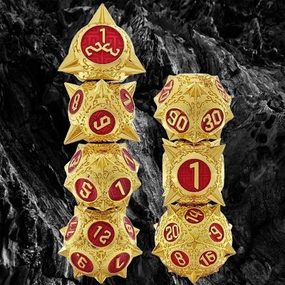 TRPG 16 мм полифронтовый DND Металлические кости многоцветные настройки метеорный молоток
