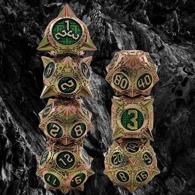TRPG 16 мм полифронтовый DND Металлические кости многоцветные настройки метеорный молоток