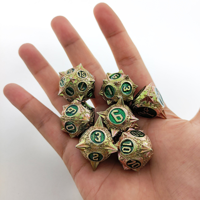 TRPG 16 мм полифронтовый DND Металлические кости многоцветные настройки метеорный молоток