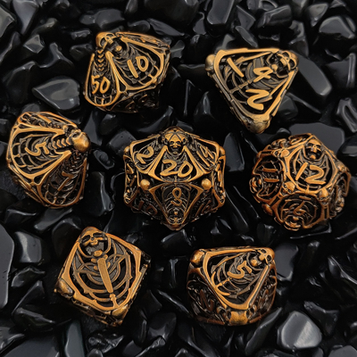 Череп Металл Полые кости набор DND Подземелья и драконы Полиэдрическая RPG Полые цифровые
