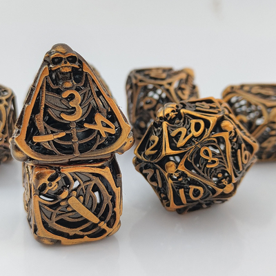 Череп Металл Полые кости набор DND Подземелья и драконы Полиэдрическая RPG Полые цифровые