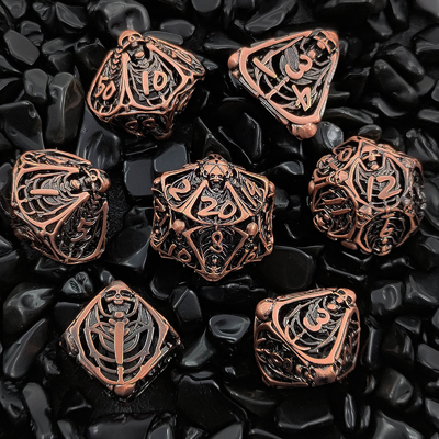 Череп Металл Полые кости набор DND Подземелья и драконы Полиэдрическая RPG Полые цифровые