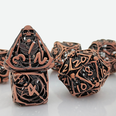Череп Металл Полые кости набор DND Подземелья и драконы Полиэдрическая RPG Полые цифровые