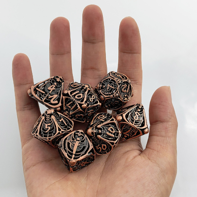 Череп Металл Полые кости набор DND Подземелья и драконы Полиэдрическая RPG Полые цифровые