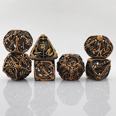 Череп Металл Полые кости набор DND Подземелья и драконы Полиэдрическая RPG Полые цифровые