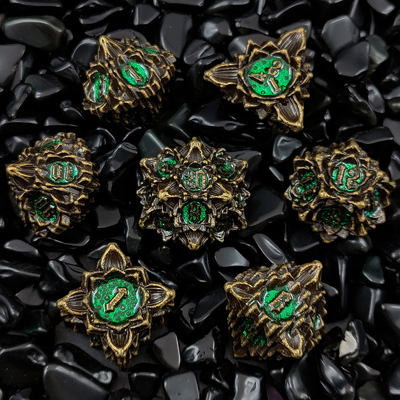Lotus Metal Dice Set DND Dungeons And Dragons TRPG Многогранная настольная игра COC D6