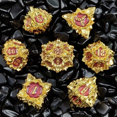 Lotus Metal Dice Set DND Dungeons And Dragons TRPG Многогранная настольная игра COC D6
