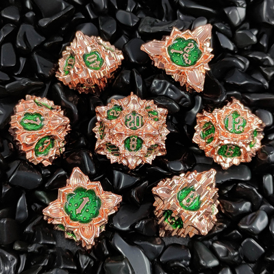 Lotus Metal Dice Set DND Dungeons And Dragons TRPG Многогранная настольная игра COC D6