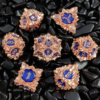 Lotus Metal Dice Set DND Dungeons And Dragons TRPG Многогранная настольная игра COC D6
