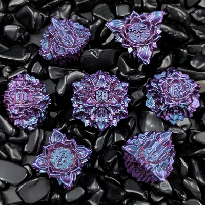 Lotus Metal Dice Set DND Dungeons And Dragons TRPG Многогранная настольная игра COC D6