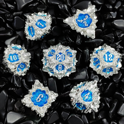 Lotus Metal Dice Set DND Dungeons And Dragons TRPG Многогранная настольная игра COC D6