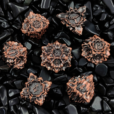 Lotus Metal Dice Set DND Dungeons And Dragons TRPG Многогранная настольная игра COC D6