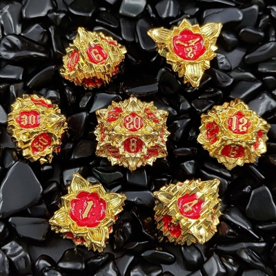 Lotus Metal Dice Set DND Dungeons And Dragons TRPG Многогранная настольная игра COC D6