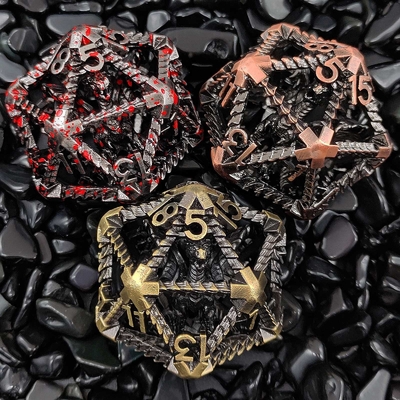 20-гранные металлические полые кости D20 крупномасштабные DND многогранные RPG подземелья и драконы