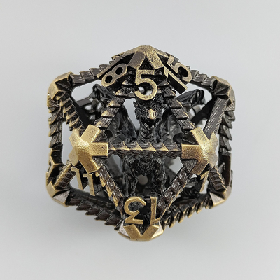 20-гранные металлические полые кости D20 крупномасштабные DND многогранные RPG подземелья и драконы