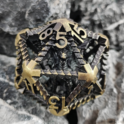 20-гранные металлические полые кости D20 крупномасштабные DND многогранные RPG подземелья и драконы