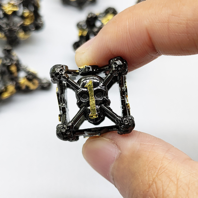 Hollow Skull Multi Face Metal Dice Set Dungeon And Dragon RPG#DND (Всеобъемлющая игра с металлическими костями)