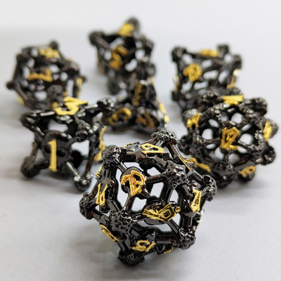 Hollow Skull Multi Face Metal Dice Set Dungeon And Dragon RPG#DND (Всеобъемлющая игра с металлическими костями)