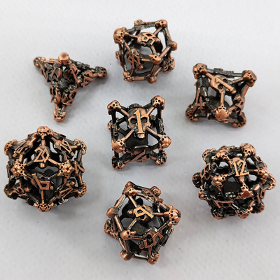 Hollow Skull Multi Face Metal Dice Set Dungeon And Dragon RPG#DND (Всеобъемлющая игра с металлическими костями)
