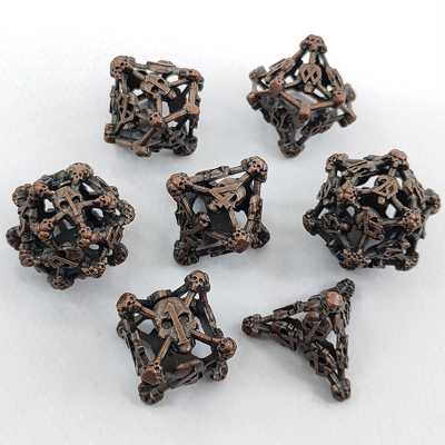 Hollow Skull Multi Face Metal Dice Set Dungeon And Dragon RPG#DND (Всеобъемлющая игра с металлическими костями)