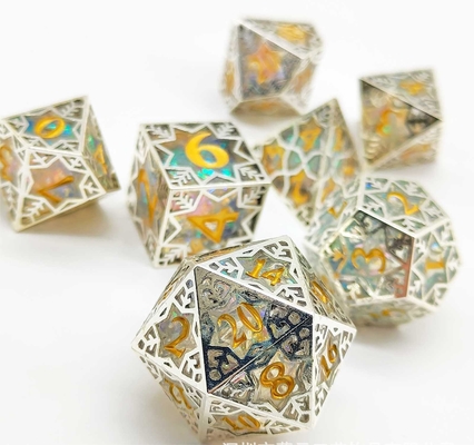 Серебряный металлический каркас Резиновые кости набор DND#RPG#COC Подземелье и дракон