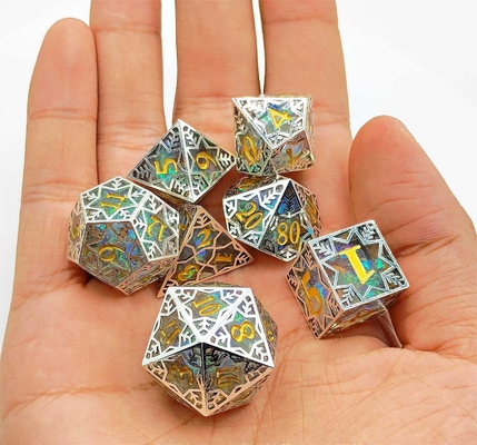 Серебряный металлический каркас Резиновые кости набор DND#RPG#COC Подземелье и дракон