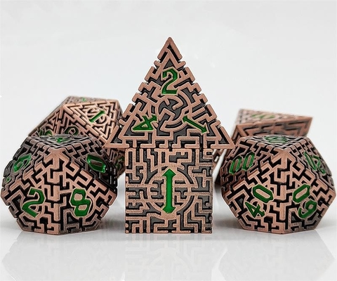 Solid Maze Multi -Faceted Metal Dice DND#RPG Dungeon And Long Crusu (Солнечный лабиринт с многогранными металлическими костями)