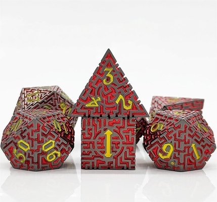 Solid Maze Multi -Faceted Metal Dice DND#RPG Dungeon And Long Crusu (Солнечный лабиринт с многогранными металлическими костями)