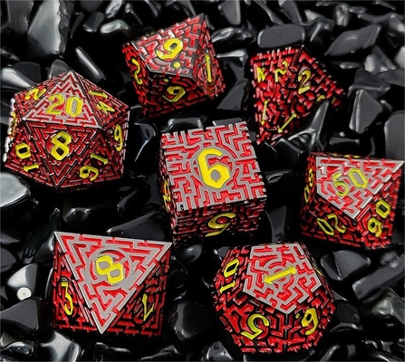 Solid Maze Multi -Faceted Metal Dice DND#RPG Dungeon And Long Crusu (Солнечный лабиринт с многогранными металлическими костями)
