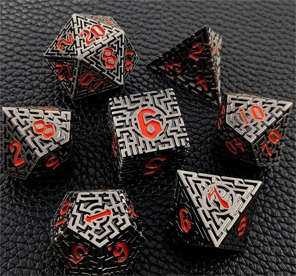 Solid Maze Multi -Faceted Metal Dice DND#RPG Dungeon And Long Crusu (Солнечный лабиринт с многогранными металлическими костями)