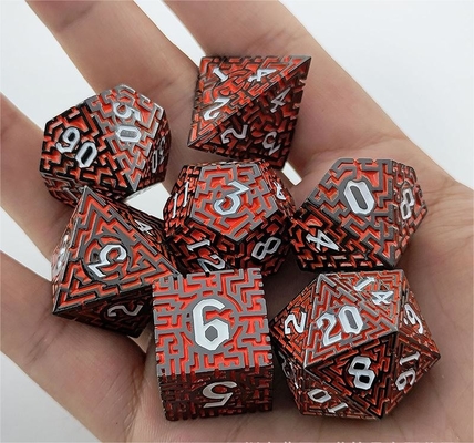 Solid Maze Multi -Faceted Metal Dice DND#RPG Dungeon And Long Crusu (Солнечный лабиринт с многогранными металлическими костями)