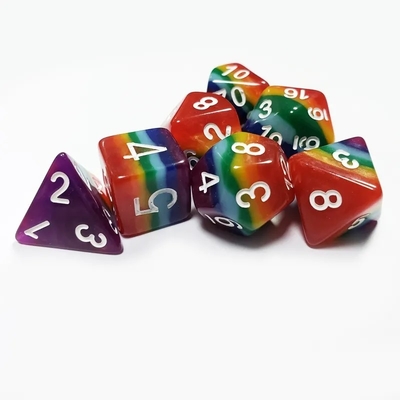 7 слоев Радужная ручная работа смоловые кости Crusson And Dungeon DND#RPG