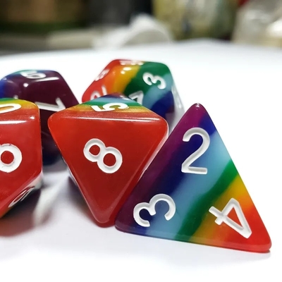 7 слоев Радужная ручная работа смоловые кости Crusson And Dungeon DND#RPG