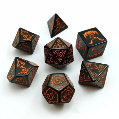 Полимодиальные смоловые кости 7PCS RPG Кости D4 D6 D8 D10 D12 D20 D20