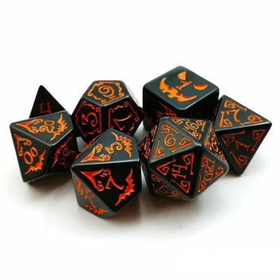 Полимодиальные смоловые кости 7PCS RPG Кости D4 D6 D8 D10 D12 D20 D20