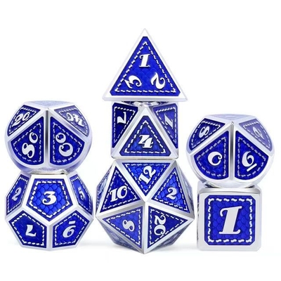 Dragon Scale Solid Metal Dice Set Multi Color DND RPG Яркие цвета