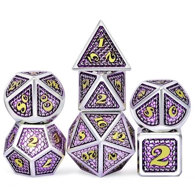 Dragon Scale Solid Metal Dice Set Multi Color DND RPG Яркие цвета