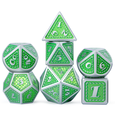 Dragon Scale Solid Metal Dice Set Multi Color DND RPG Яркие цвета
