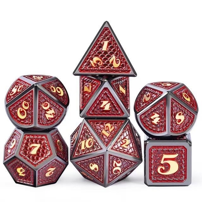 Dragon Scale Solid Metal Dice Set Multi Color DND RPG Яркие цвета