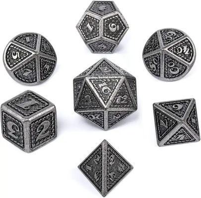 Dragon Scale Solid Metal Dice Set Multi Color DND RPG Яркие цвета