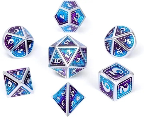 Dragon Scale Solid Metal Dice Set Multi Color DND RPG Яркие цвета