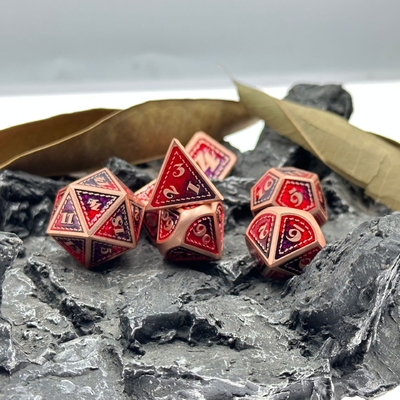 Dragon Scale Solid Metal Dice Set Multi Color DND RPG Яркие цвета