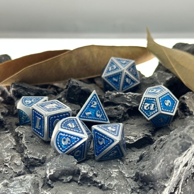 Dragon Scale Solid Metal Dice Set Multi Color DND RPG Яркие цвета