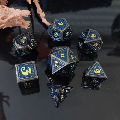 Dragon Scale Solid Metal Dice Set Multi Color DND RPG Яркие цвета