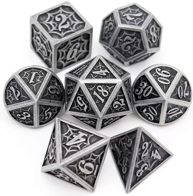 Человек-паук твердый металл многогранный кости набор DND RPG роскошный стиль
