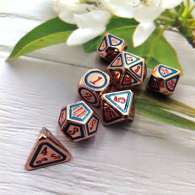 DND RPG Solid Metal Dice Suits Электроплавательная технология Странная Земля