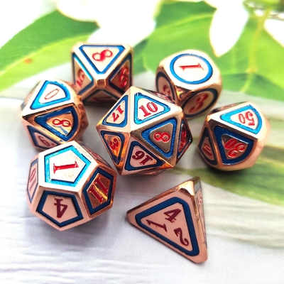 DND RPG Solid Metal Dice Suits Электроплавательная технология Странная Земля