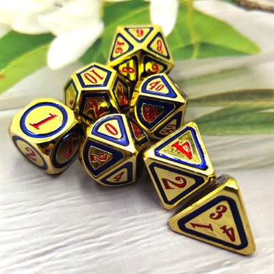 DND RPG Solid Metal Dice Suits Электроплавательная технология Странная Земля