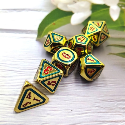 DND RPG Solid Metal Dice Suits Электроплавательная технология Странная Земля